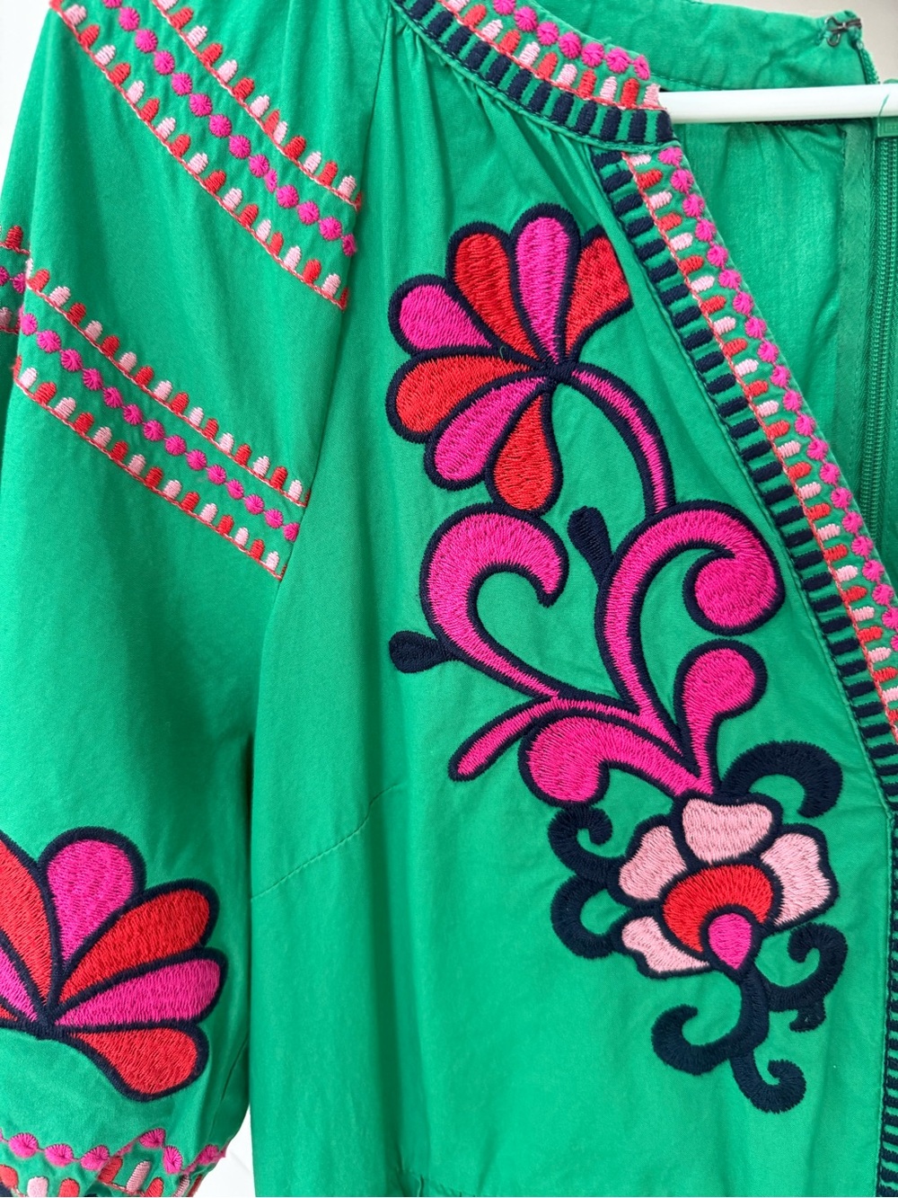 Boden Green Maxi Dress with Floral Embroidery. Worn only 4 times! Great cond! - Picture 2 of 7